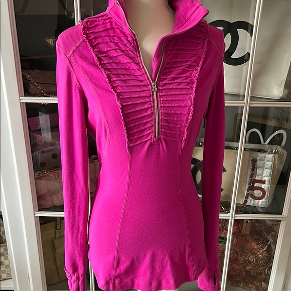 Lululemon Pink Ruffled Half Zip - Picture 10 of 10